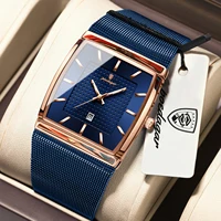 Reloj de pulsera POEDAGAR Original de lujo para hombre, reloj luminoso resistente al agua con malla de acero inoxidable y fecha para hombre, relojes de cuarzo a la moda para hombre