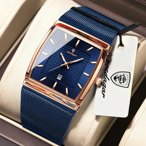 Reloj de pulsera POEDAGAR Original de lujo para hombre, reloj luminoso resistente al agua con malla de acero inoxidable y fecha para hombre, relojes de cuarzo a la moda para hombre