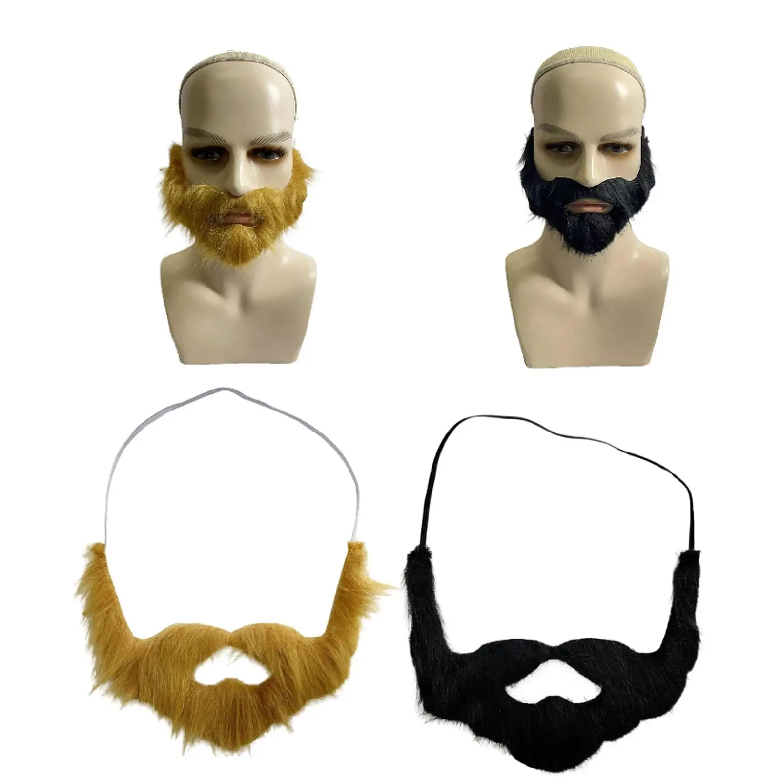 ปลอมเคราเครื่องแต่งกายเชือกยืดหยุ่นหนวดชุดเครื่องแต่งกายอุปกรณ์เสริม Professional Chin Beard สําหรับประสิทธิภาพผู้ชายผู้หญิง