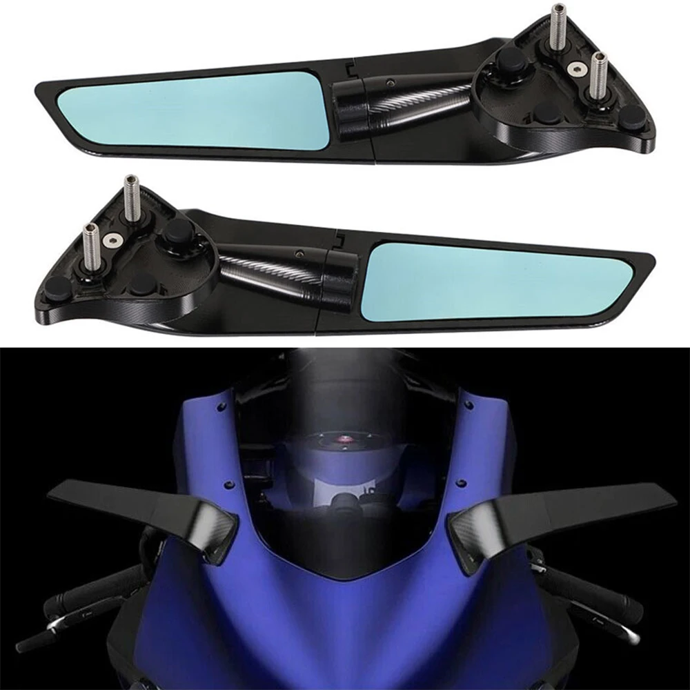 

Motorcycle Mirrors Modified Wind Wing Adjustable 360° Rotating Rearview Mirror 2PCS For Yamaha YZF R1 2015-2023 R6 2017-2022