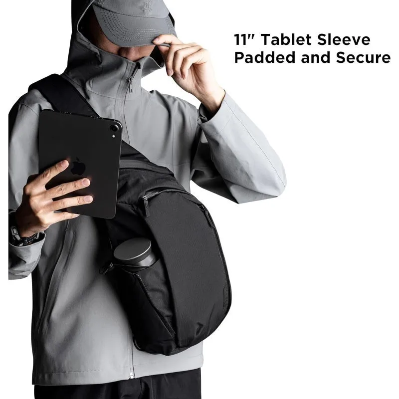7.5L Single Shoulder Sling Chest Bag Crossbody Backpack Water Bottle Holder Fits 11 Inch Tablet For Daily Travel Running Workout