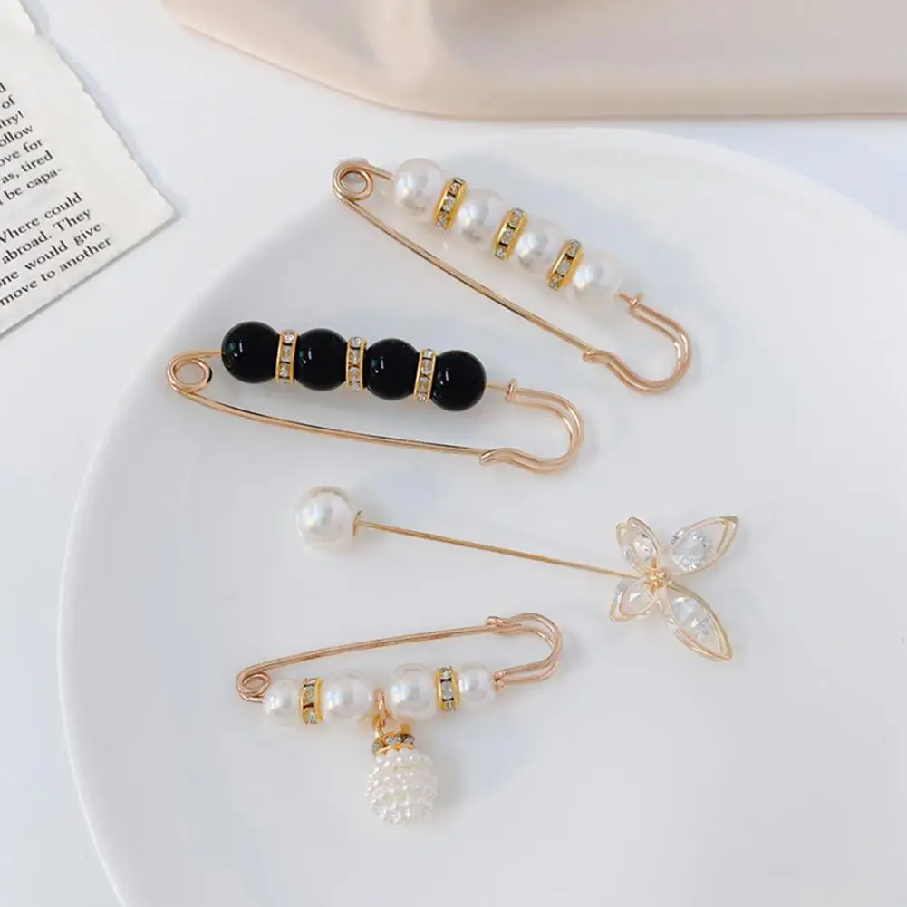 Adjustment Brooch Pin  Popular Shining Imitation Pearls Brooch Pin  Cute Waist Adjustment Brooch