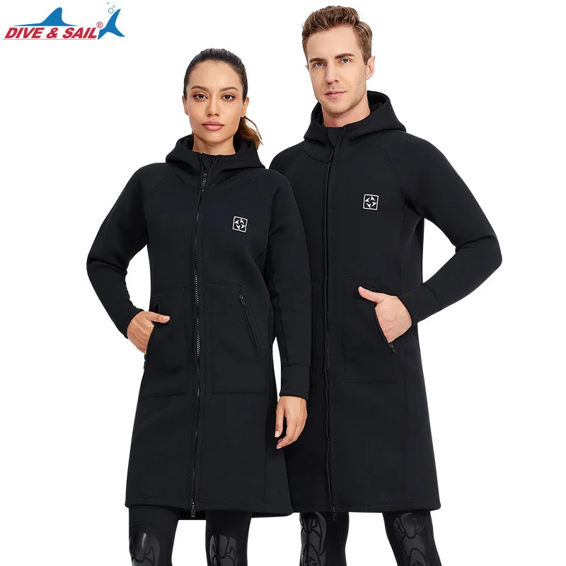 3MM Neoprene Diving Jacket Thermal Outdoor Long Hooded Swimming Jacket Scuba Snorkeling Anti-Ultraviolet Surfing Diving Coat