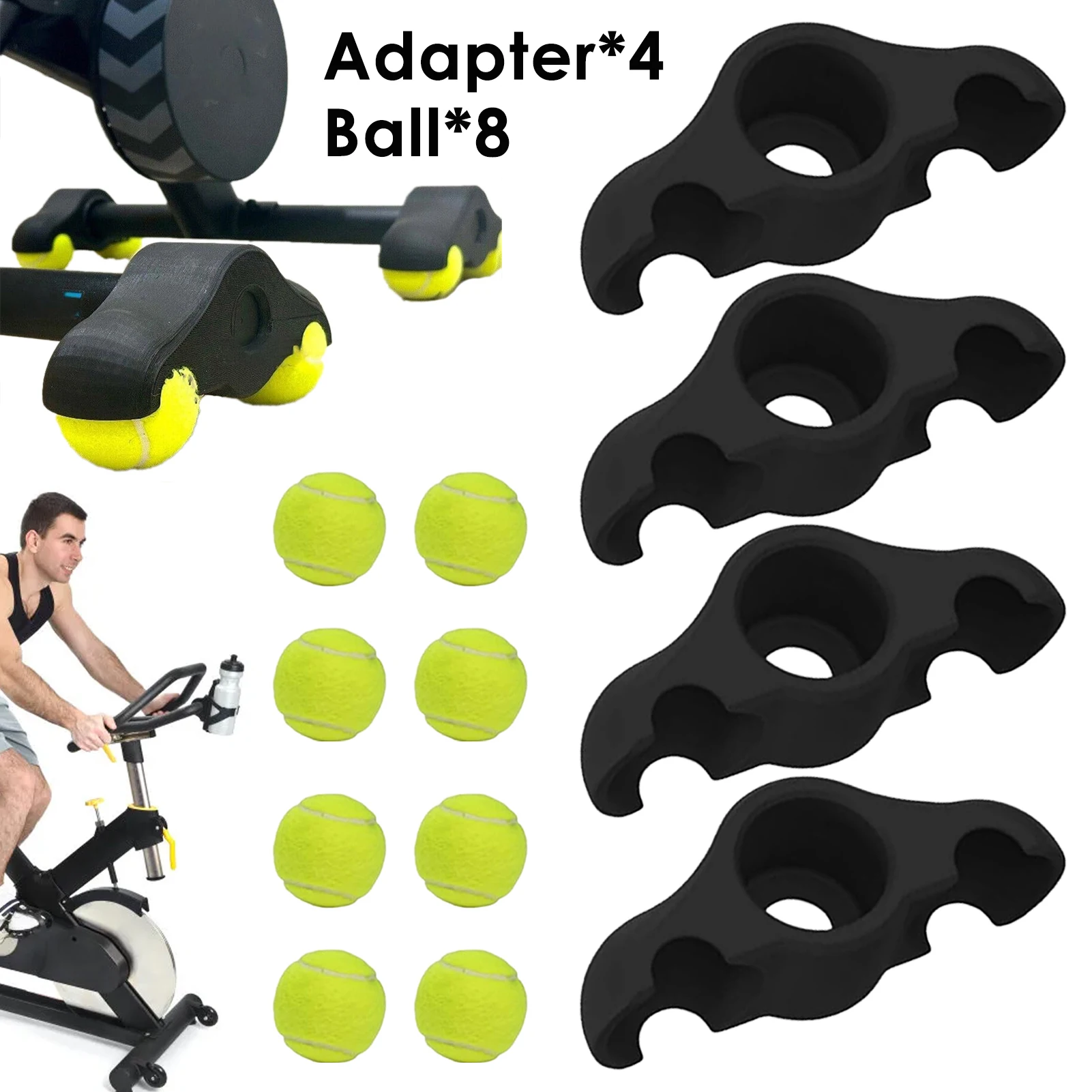 Indoor Cycling Snap Rocker Feet Adapters Tennis Ball Foot Pads Rocker Plate Feet for Smart Bike Trainer Home Workout Equipment