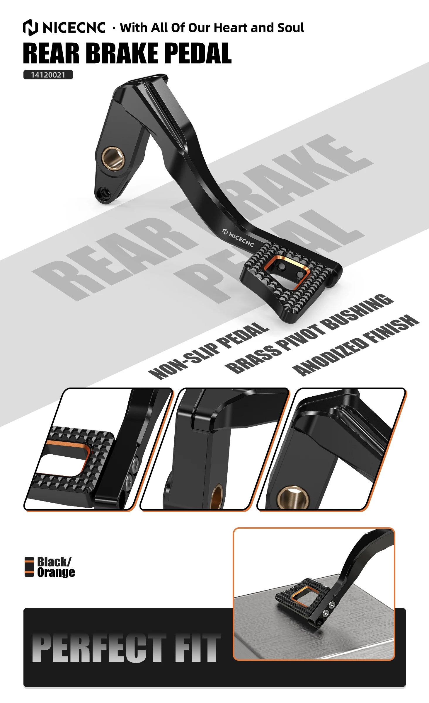 Für 2008–2017 Harley Dyna Fat Bob FXDF Fußbremshebelpedal für Street Bob FXDB 2006–2012 2016 2017, Wide Glide FXDWG 2010–2017 – Detail 1