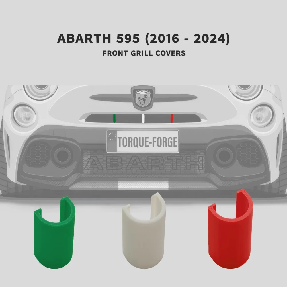 

3pcs Car Front Grill Covers Italian Tricolore Durable Plastic Grill Cover For Fiat Abarth 595 Series 4 2016–2024 Car Accessories