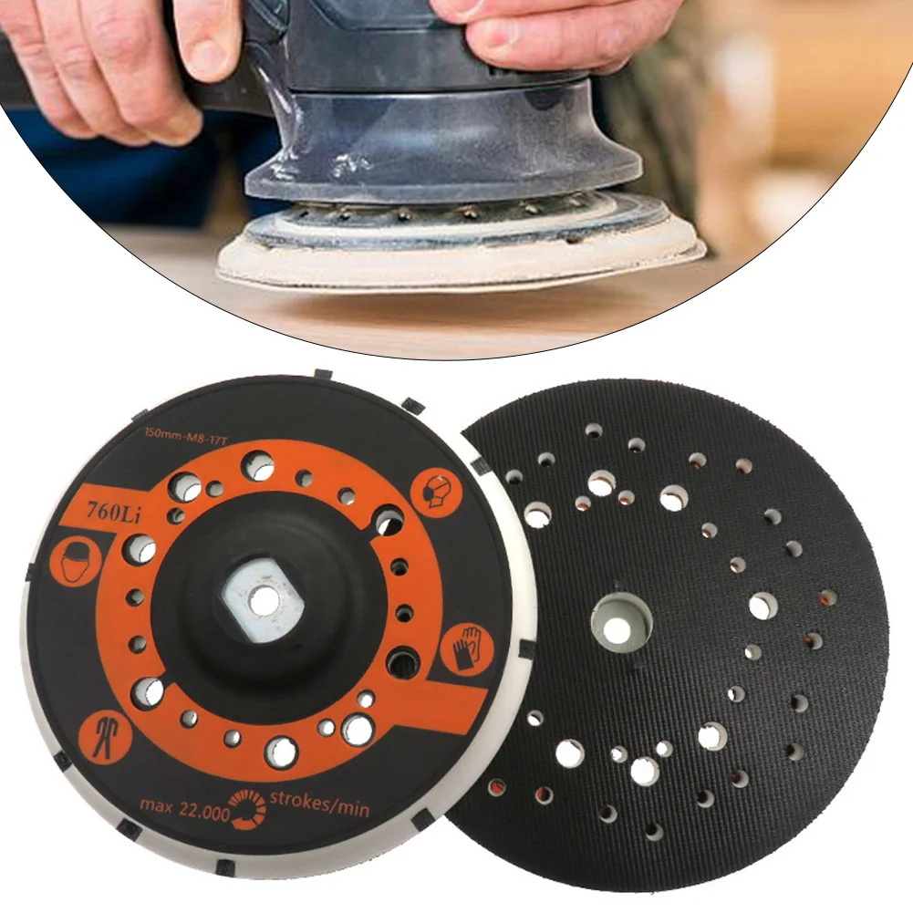 6Inch Hook & -Loop Sanding Pad With 45 Holes Backing Pad Sanding Holder Disc For Pneumatic Sander For Woodworking Power Tools
