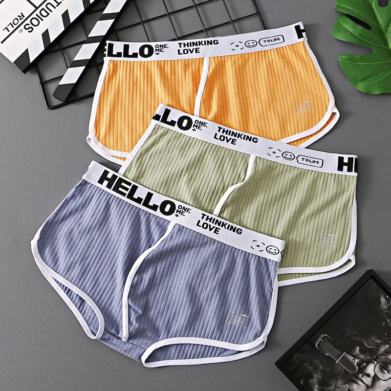 3Pcs/lot Mid Waist Men Panties Boxer Shorts Cotton Men\'s Underwear Breathable Soft Male Underpants Sexy Comfortable Undies Cueca