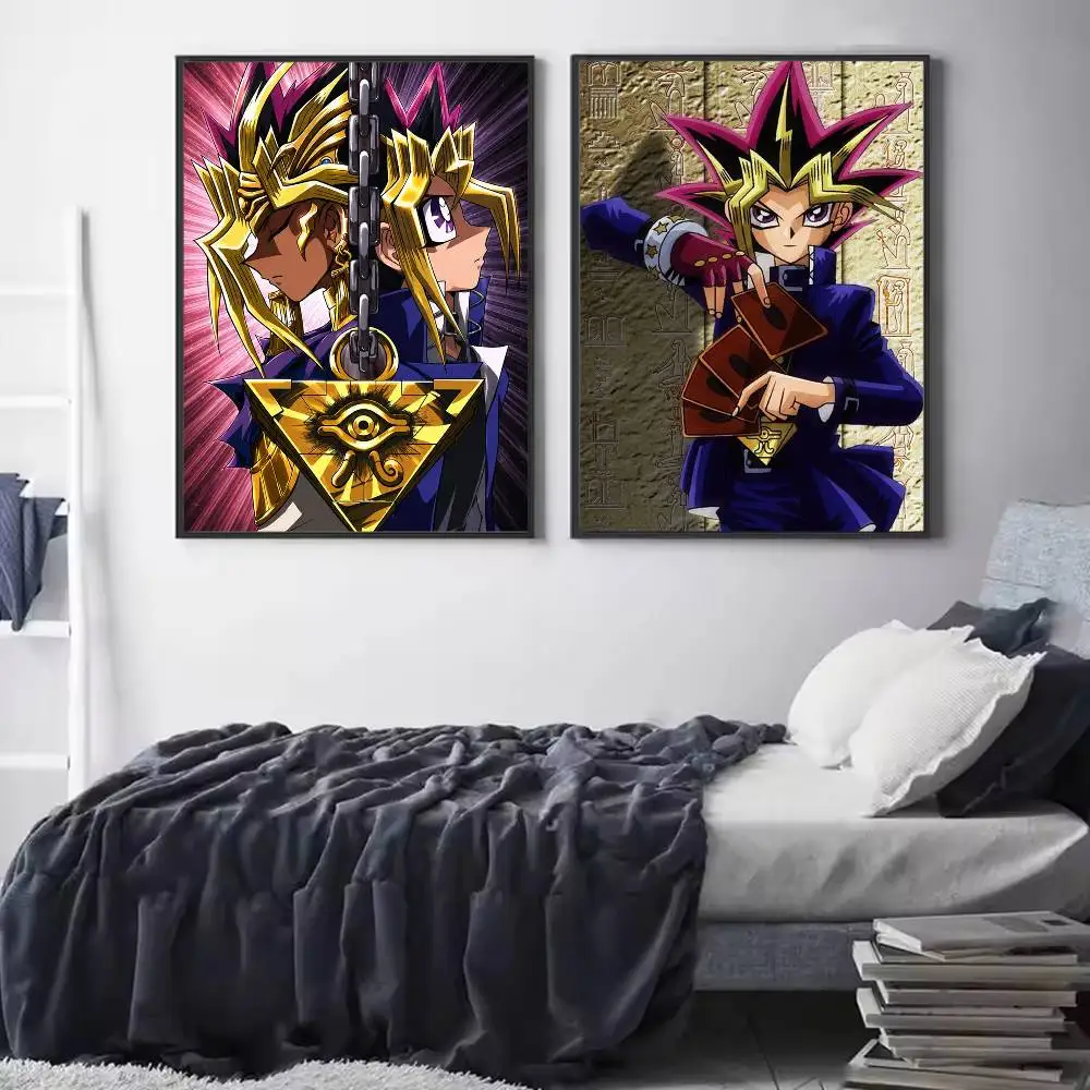 Anime Yu-Gi-Oh Y-Yugi Muto Poster HD Quality Wall Art Retro Posters For Home Room Wall Decor Self Adhesive
