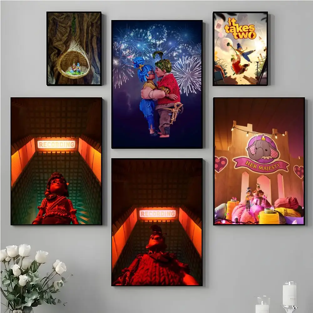 I-It T-Takes Two Hot Game Poster HD Print Personalized Canvas Wall Mural Art Poster Photos for Living Room Home Decor