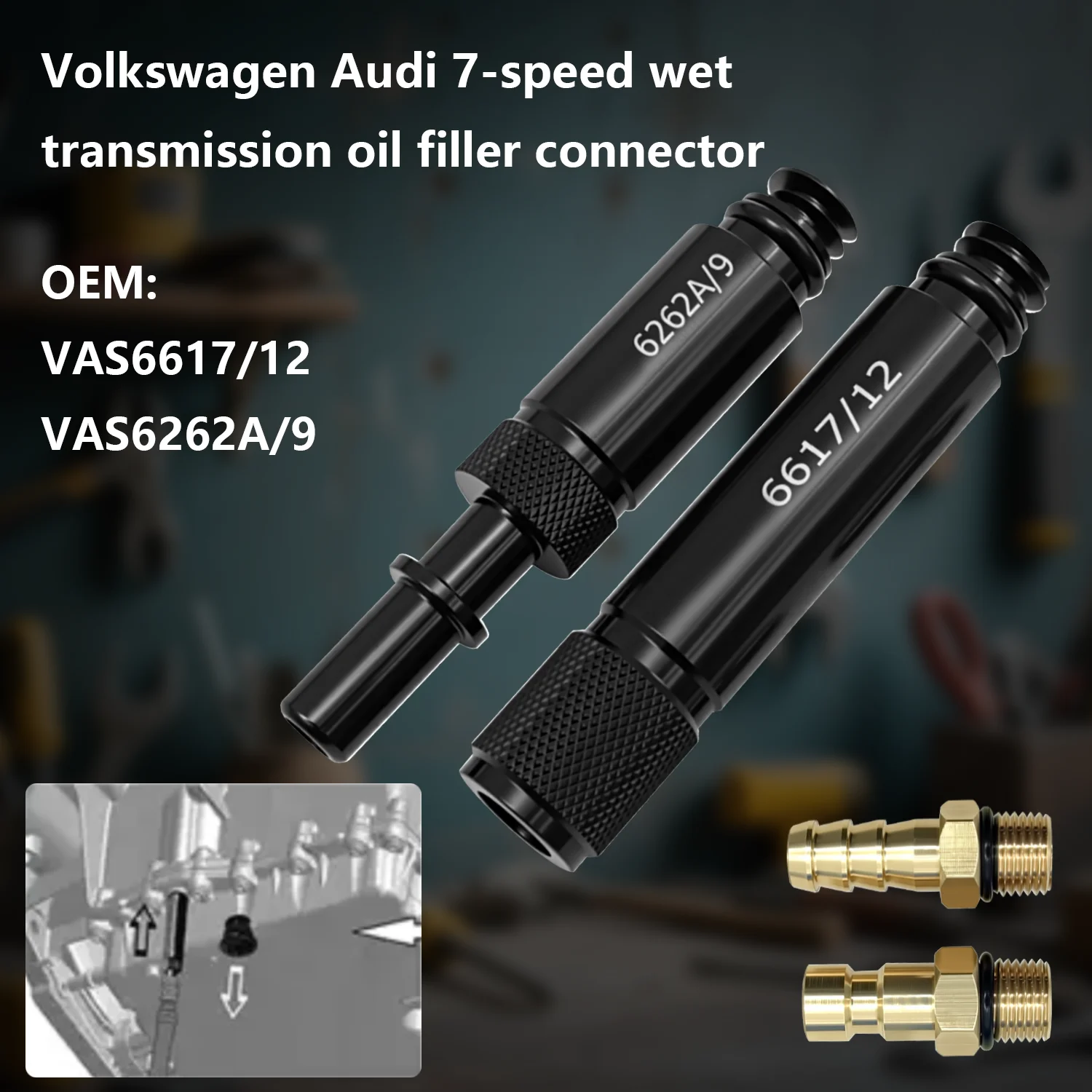 VAS6617/12 VAS6262A/9 suitable for Volkswagen Audi 0CK 0B5 MTF car transmission refueling connector fuel adapter
