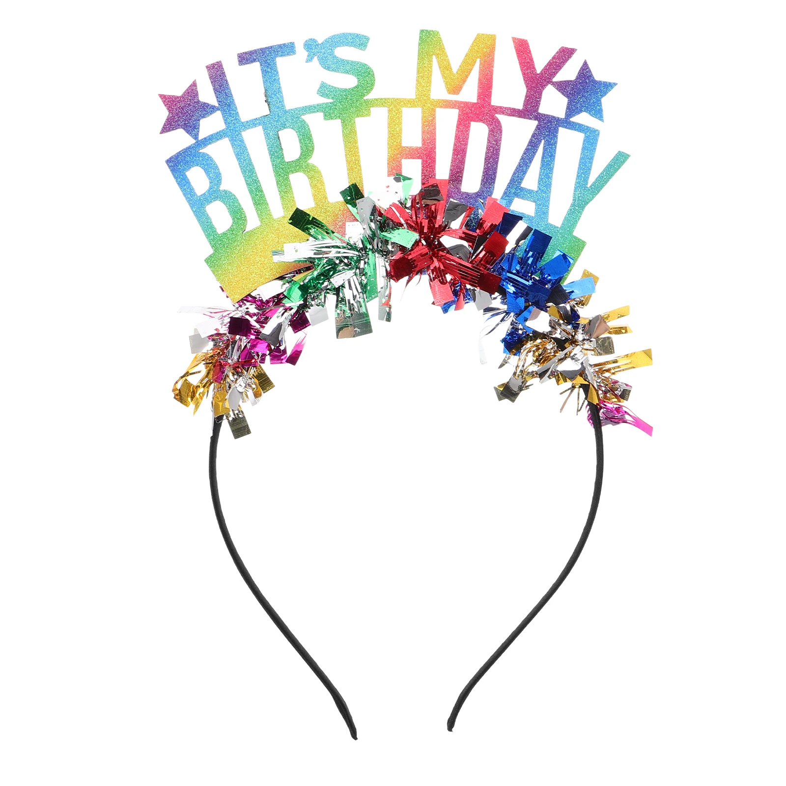 

Birthday Headband Crown Tiara Kids Party Hat Rainbow Tassel Hairband For Adults Children Decorations Queen Princess Bopper