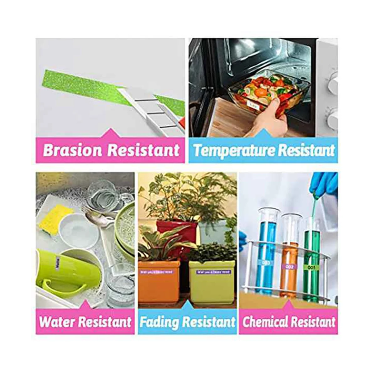 5 buah 18mm TZC Label pita kertas cetak Label untuk mesin Label Brother Printer Label stiker pita