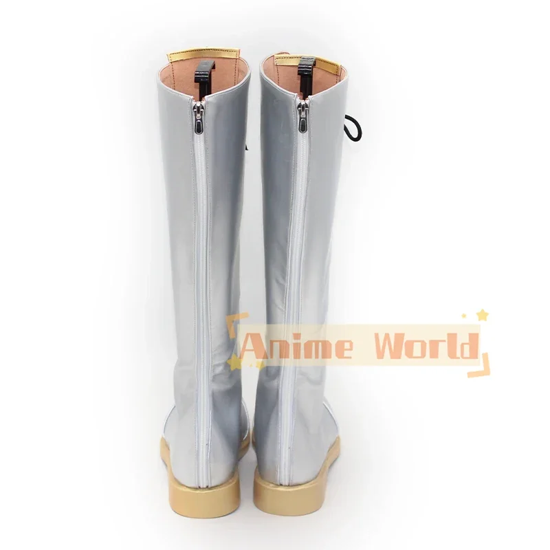KPOP Demon Hunters Rumi Anime Cosplay zapatos botas KPOP Huntrix botín largo plateado Halloween carnaval accesorios de fiesta para mujeres y hombres
