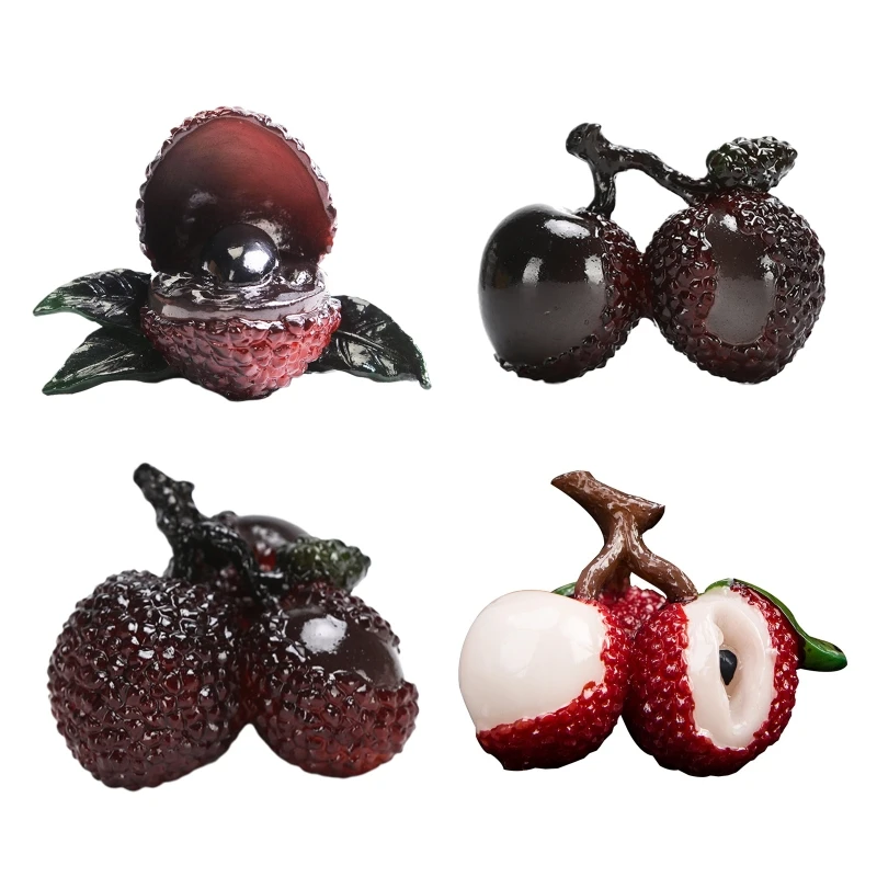 

Color Changing Litchi Tea Pet Traditional Realistic Fruit Statue Resin Sculpture Dropship