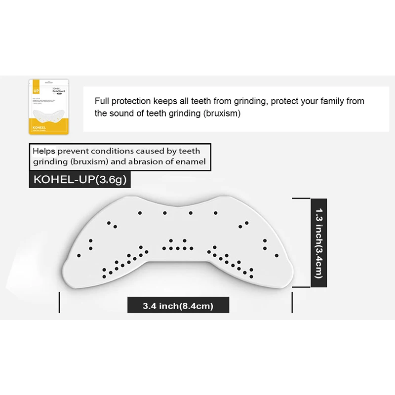 Protège-dents en silicone moulable pour le meulage des dents nocturnes, protège-dents léger Koheel, arrêt du bruxisme avec boîte, 2 pièces