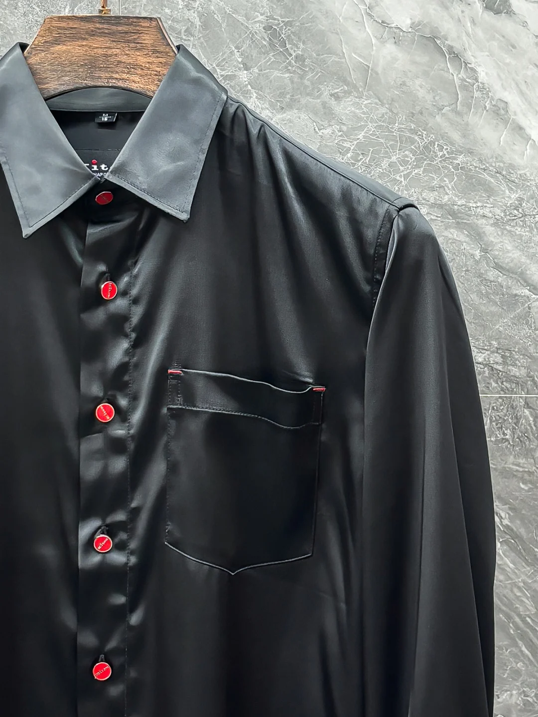 Kiton Metal Button Silk Long Sleeve Shirt