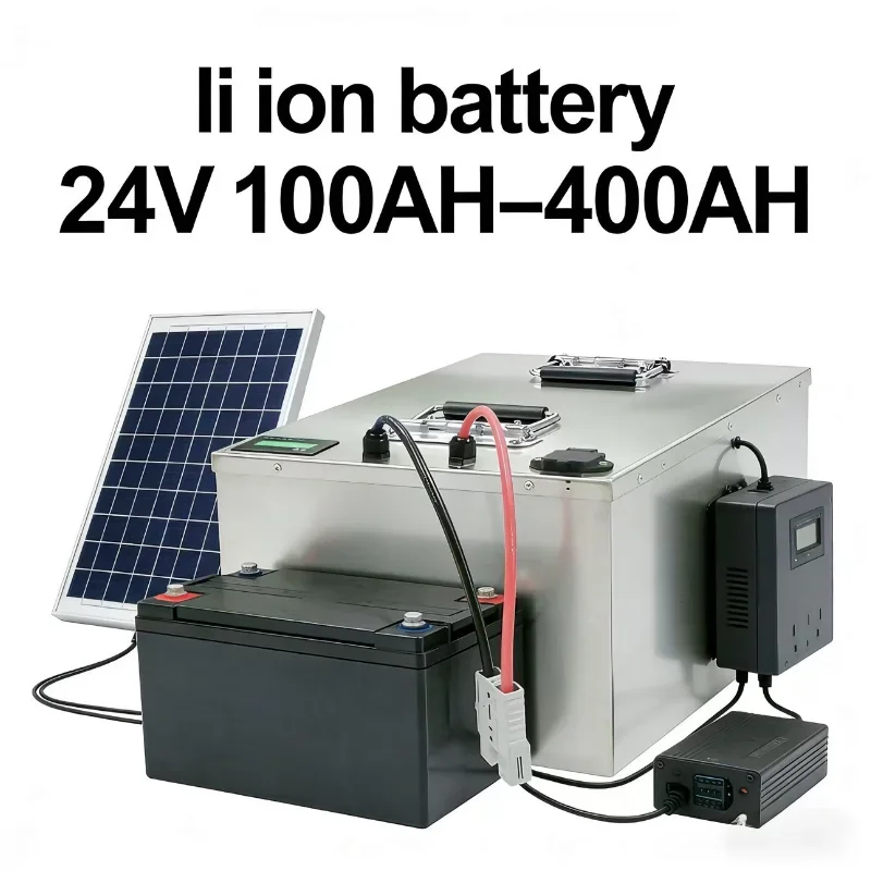 

Аккумулятор LiFePO4 глубокого цикла, литий-ионный аккумулятор 24 В без обслуживания, литиевая аккумуляторная батарея с защитой от BMS, высокая емкость