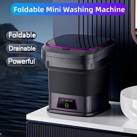 13L Foldable Portable Washing Machine Fully Automatic Home Dorm Mini Small Underwear Panties Cleaning Machine