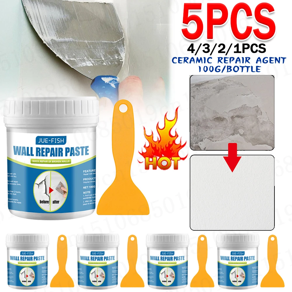 100g Ceramic Repair Agent Strong Adhesion Multipurpose Adhesive Repair Agent with Scraper for Bathroom Wall Floor Repair