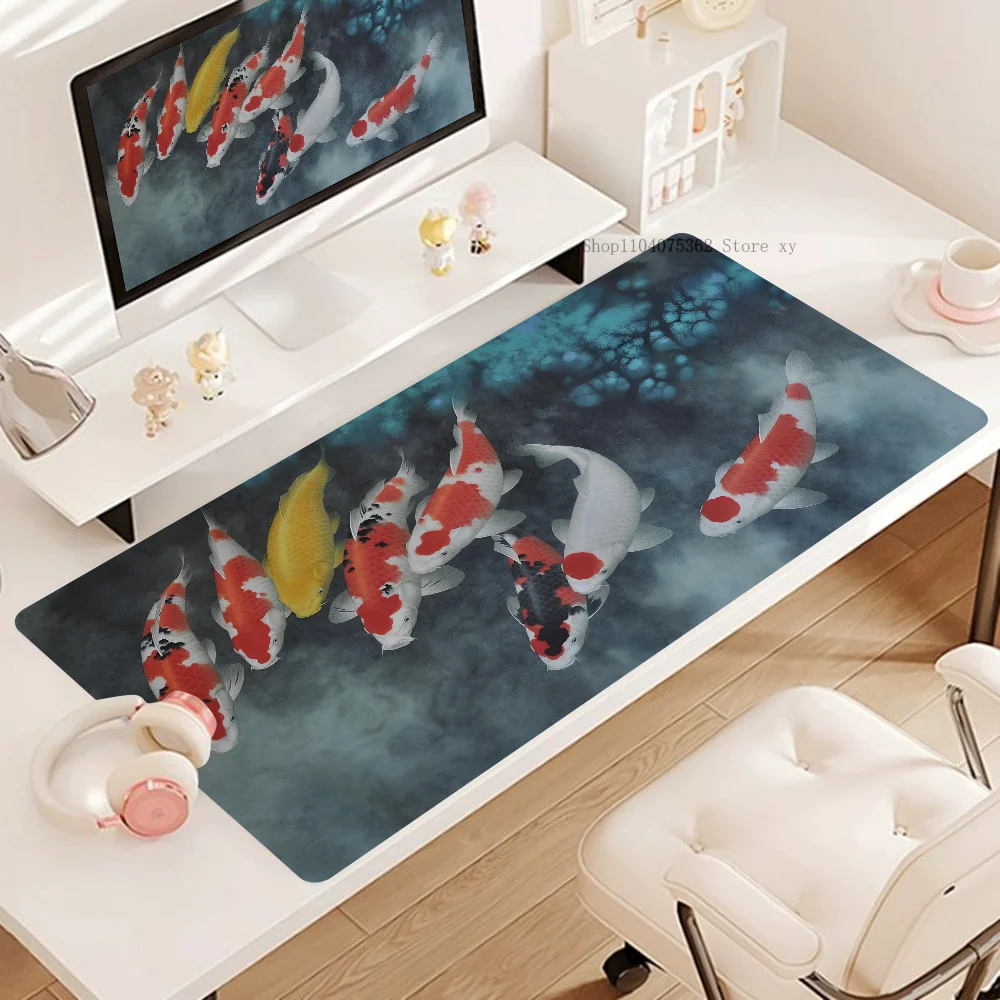 Traditional culture Japane Koi Non-slip Mouse Pad Suitable For Office Computers Laptops E-sports Game Desk Mats XXL Keyboard