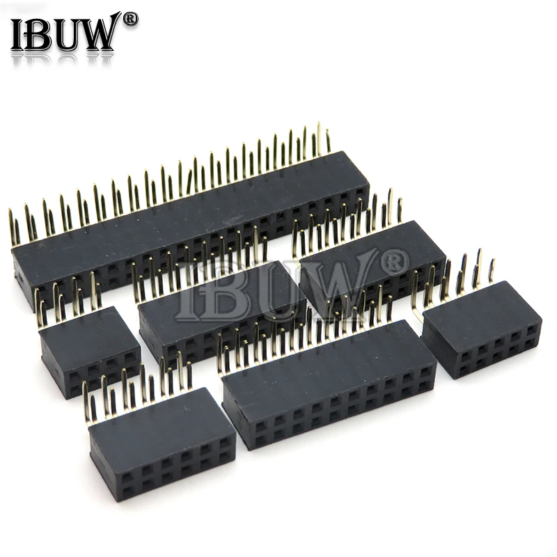 2.54mm R/A Double Row Female 2~40P PCB Board Right angle Pin Header socket Connector Pinheader 2* 4 6 10 20 40 Pin For Arduino
