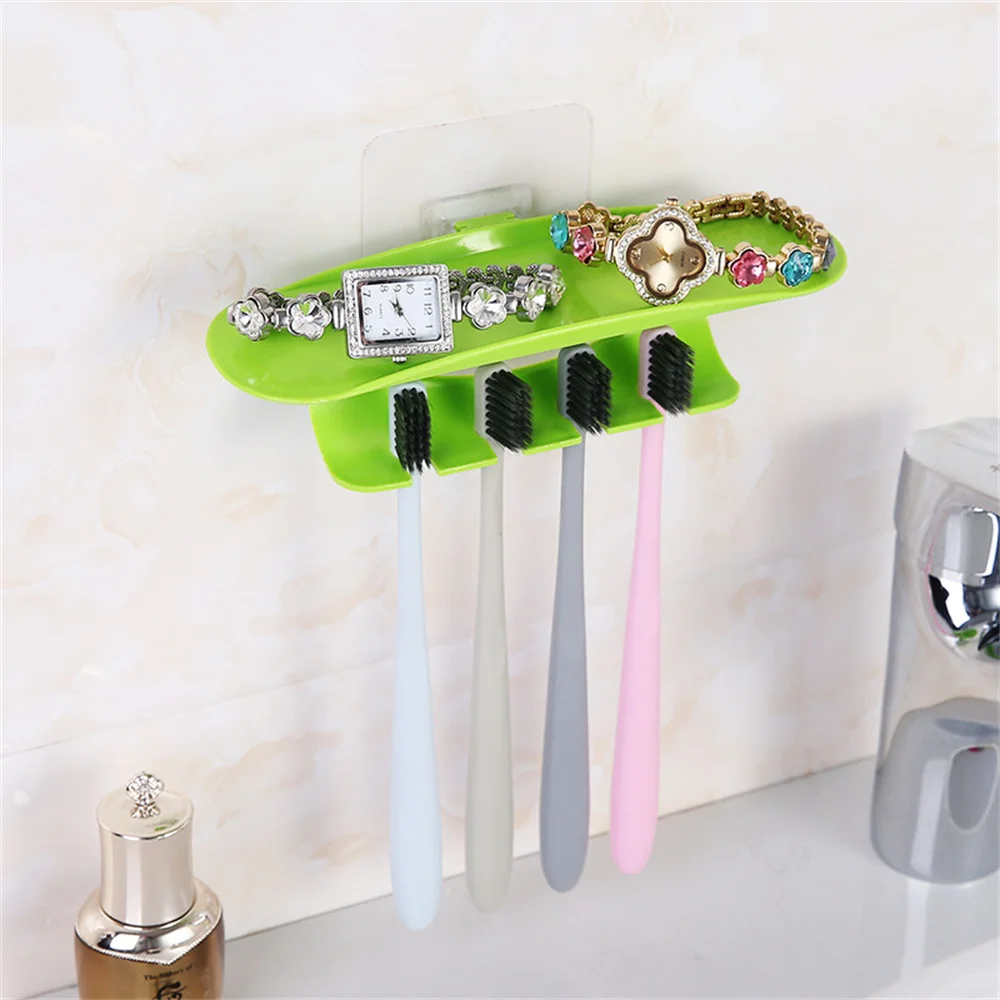 Toothpaste Toothbrush Holder No Trace Stickers No Trace Toothbrush Holder Wall Hanging Neat And Clean Wash Storage Box