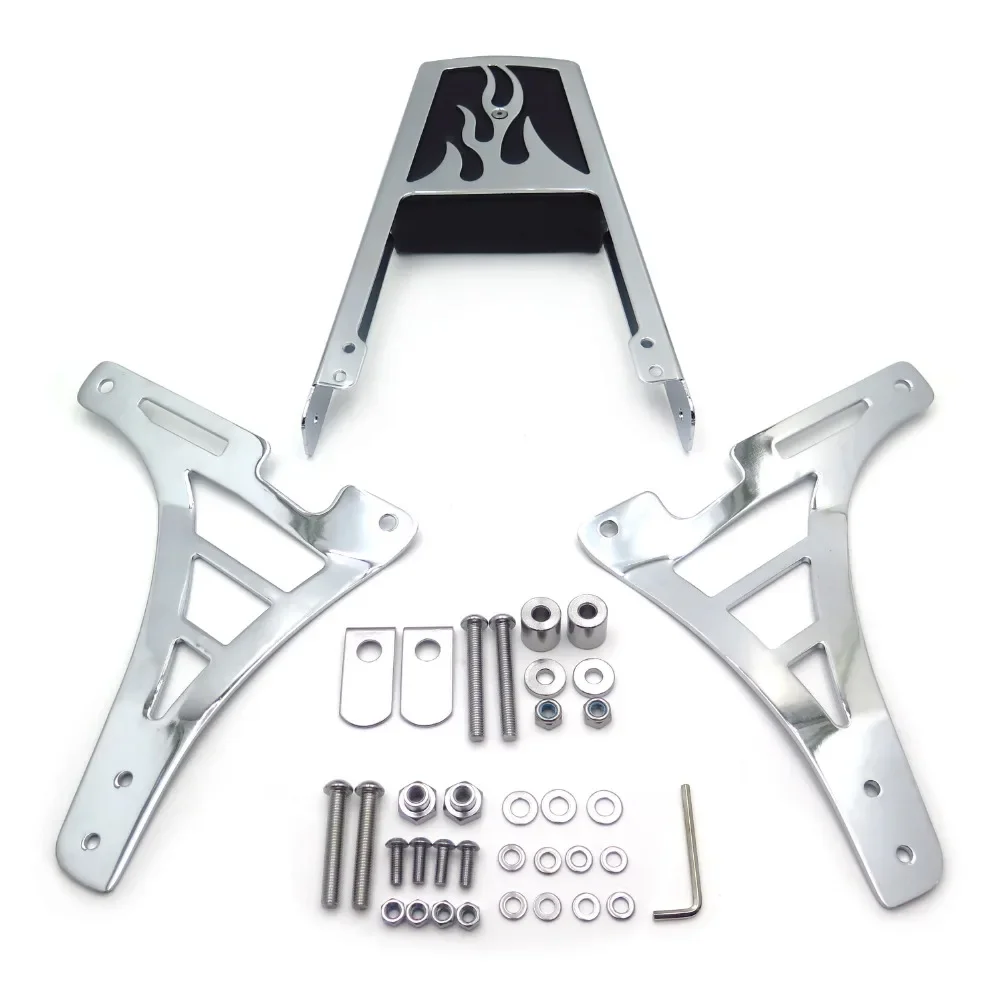 Sissy Bar with Leather Pad for Harley 2004 and Up Sportster 883/1200 Aftermarket Motorcycle Parts Flame Backrest