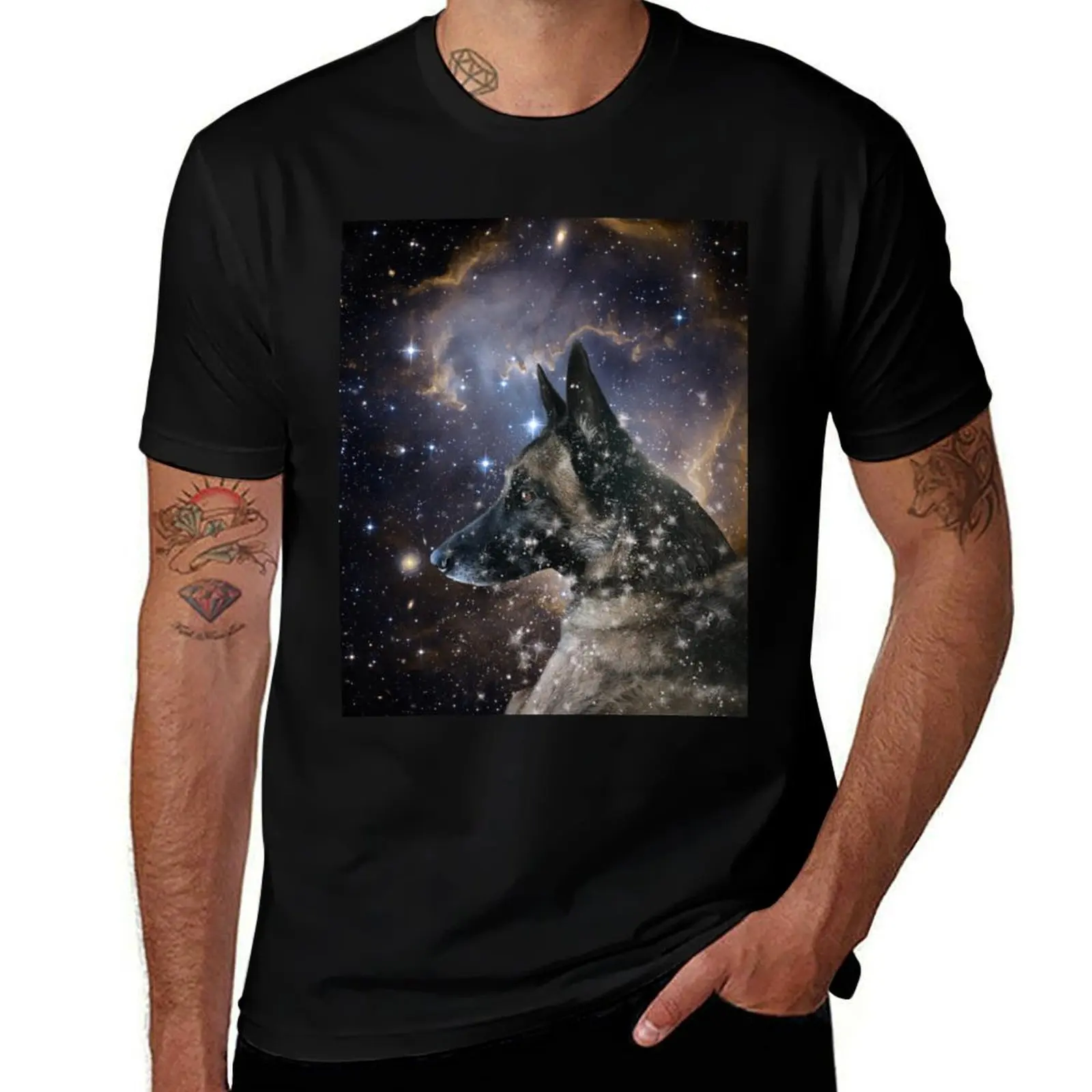 

Galaxy Belgian Malinois T-Shirt funny gifts anime clothes funny shirt cotton Man t-shirt mens t shirts pack