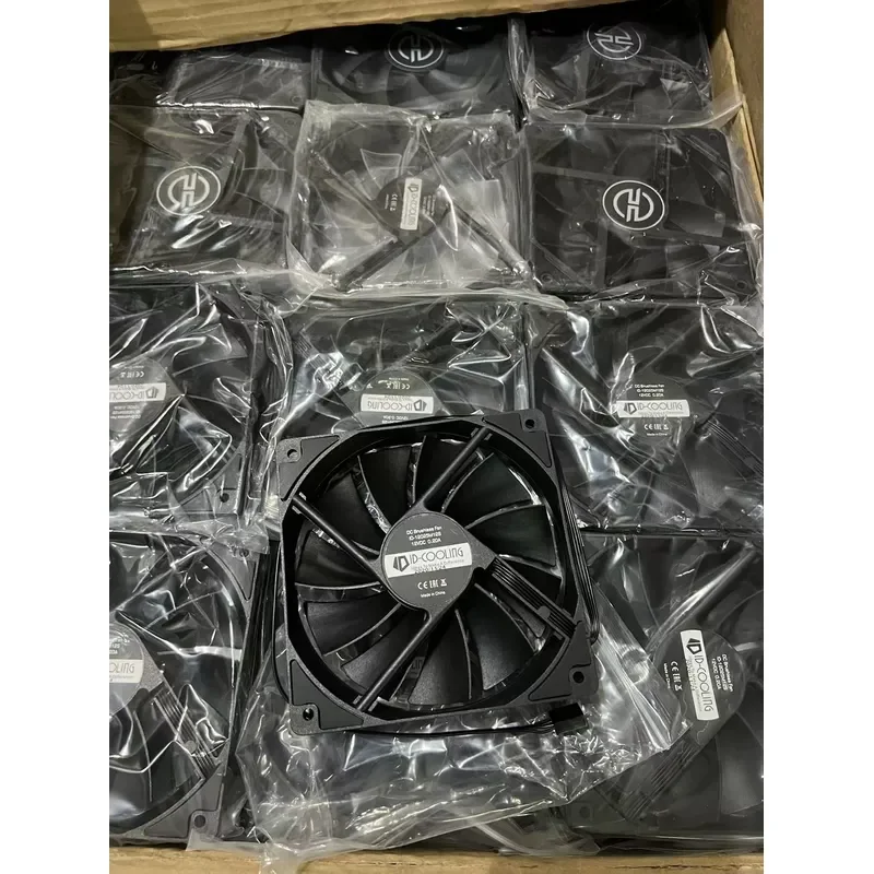 for ID-COOLING 12025 Single Pack Matte Black 120mm Case Fan for Computer Chassis Cooling System Quiet Airflow