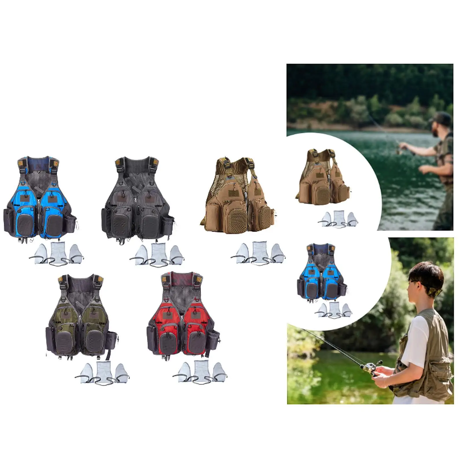 

Fishing Vest Waistcoat Portable Lightweight Multifunctional Swim Vest Fishing