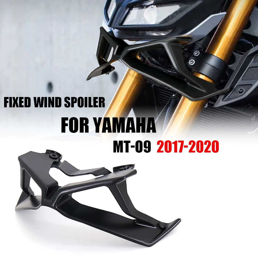

Для Yamaha MT-09 MT09 2017 2018 2019 2020 мотоцикл черный голый передний спойлер Winglet аэродинамический комплект крыльев спойлер новый