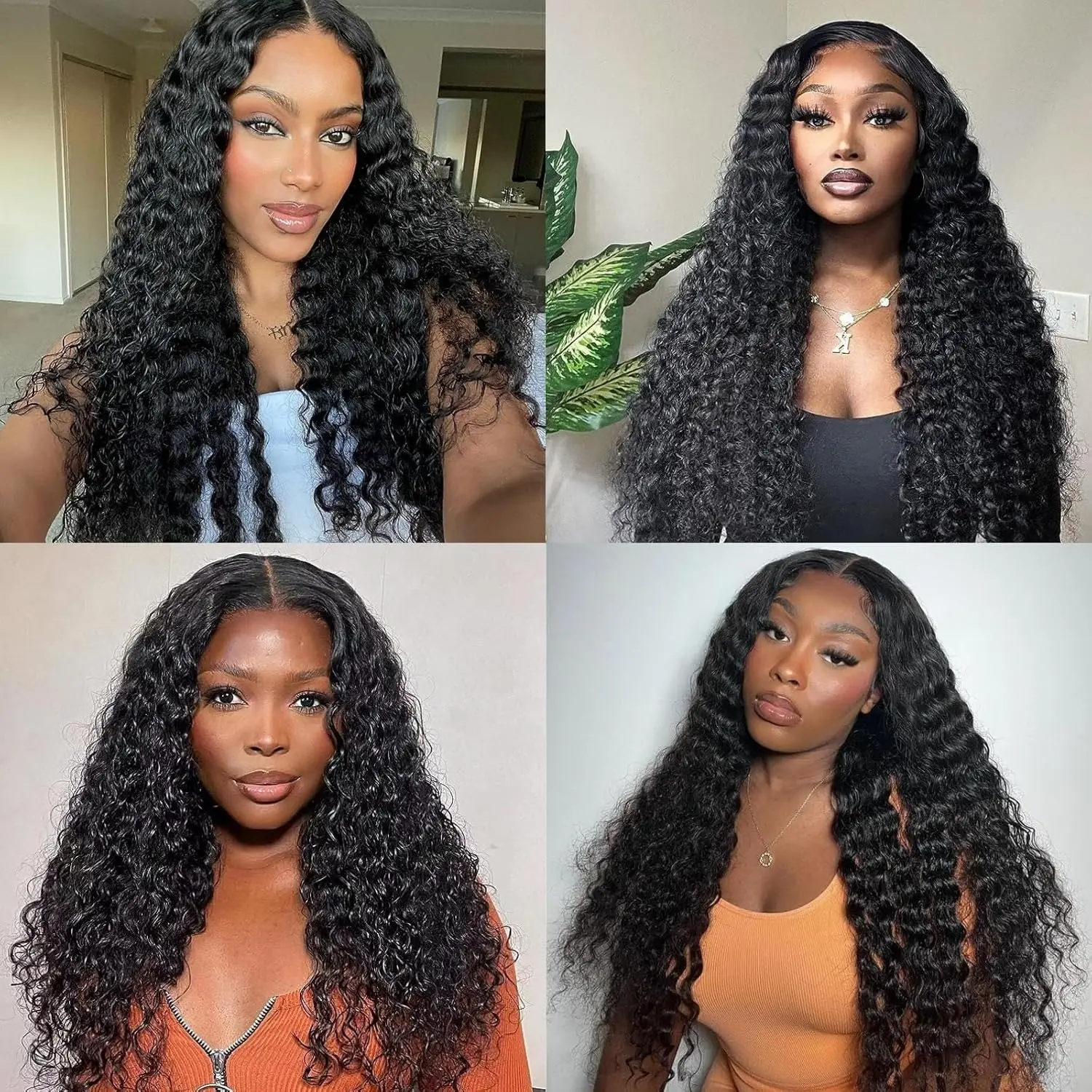 Deep Wave Human Hair Bundles 30 32 Inch Remy Unprocessed Raw Virgin 100% Human Hair Water Wave Extensions 3 4 Bundles Deal