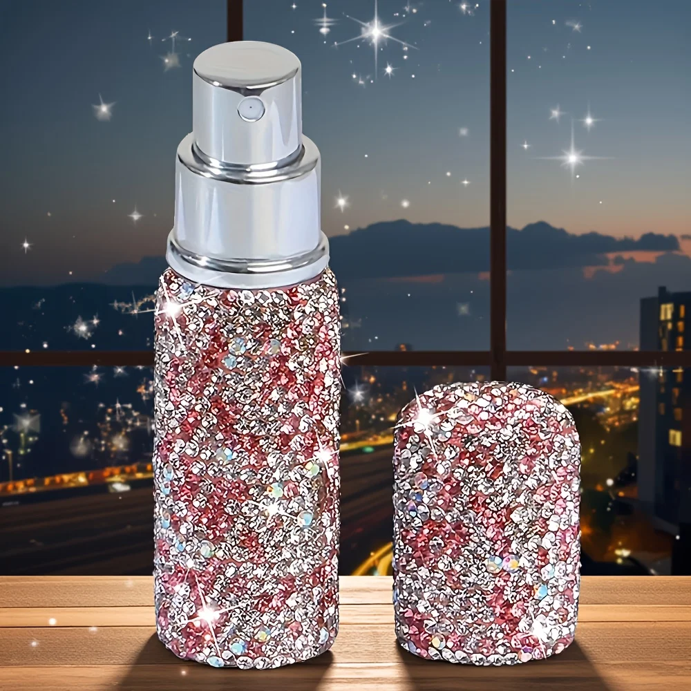 Bling Strass 10 ml nachfüllbare Parfüm-Sprühflasche, einfach nachfüllbar, leerer Parfümspender, Aftershave-Zerstäuber-Sprühflasche
