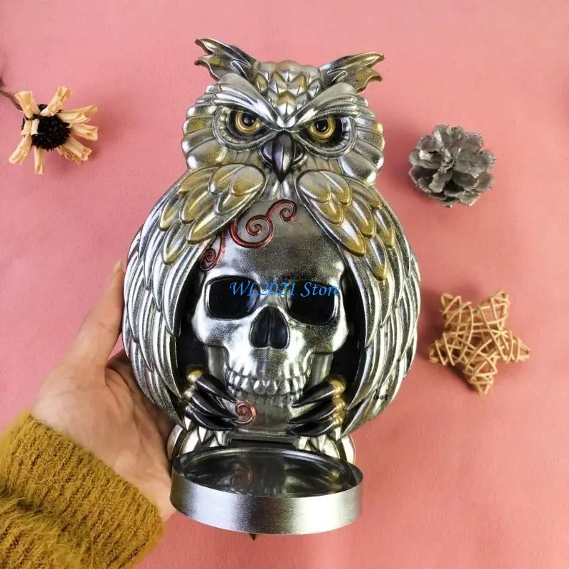 قوالب حامل شموع على شكل بومة وجمجمة متعددة الوظائف G5GC، قوالب شمعدان للاستخدام بنفسك #4