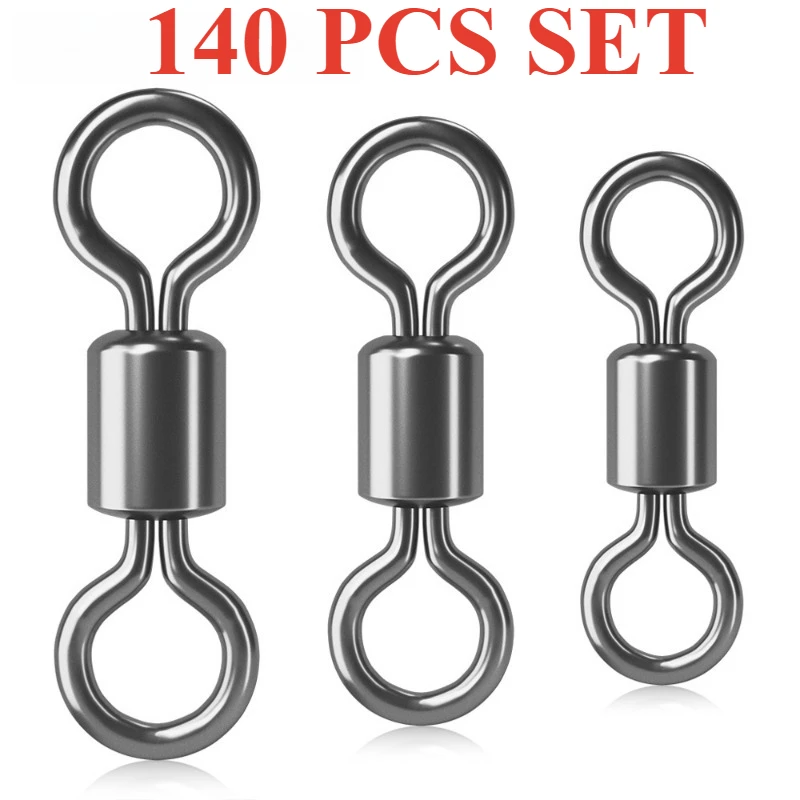 

140 PCS/10 for Each Model 8-shaped Ring Connector High-speed American Rotary Powerful Lure Fishing Equipment Accessories