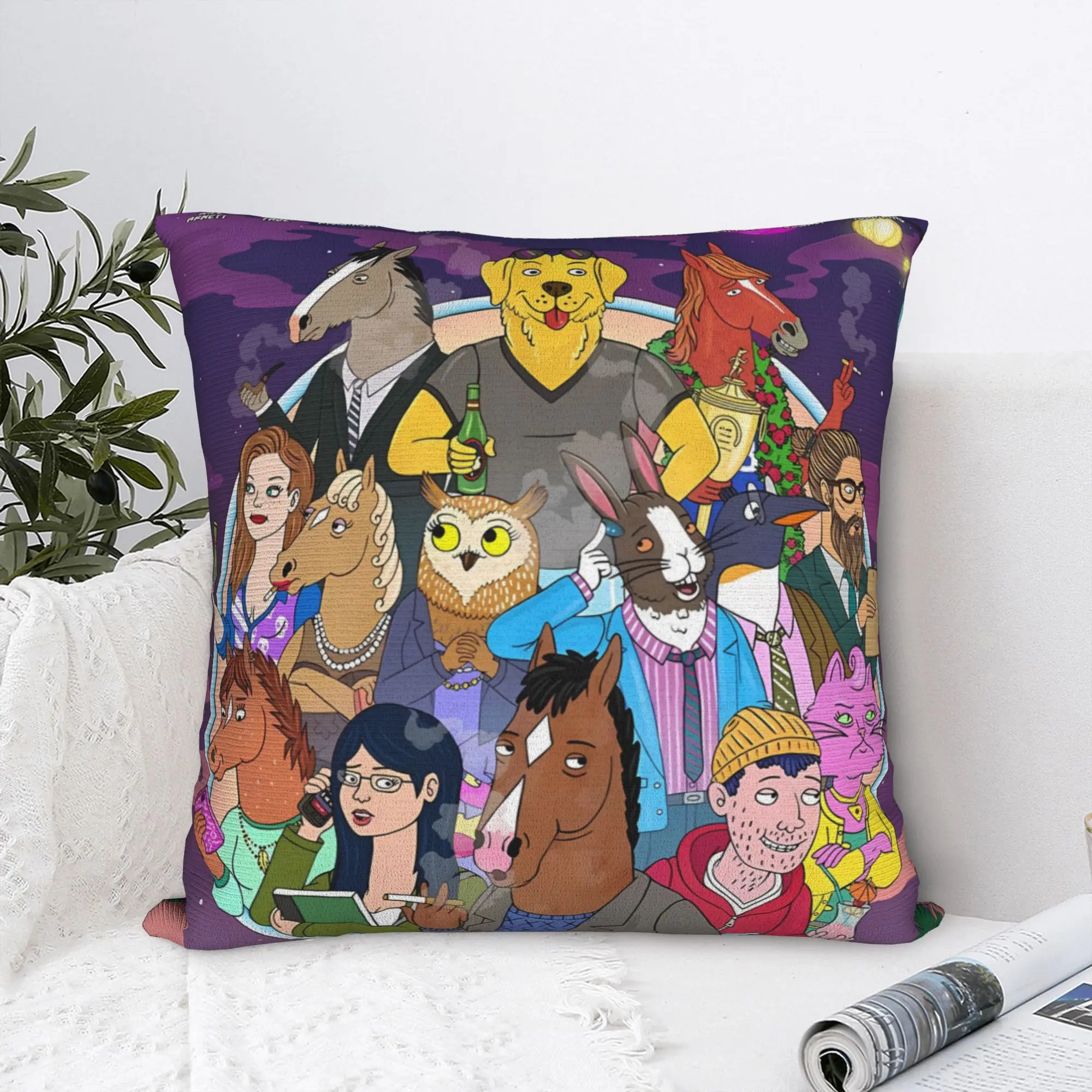 Artistic BoJack Horseman Abstract Edit Pillow Cover  Fashion Pillow Case For Chair Sofa Home Decor Custom Cushion Cover Gift