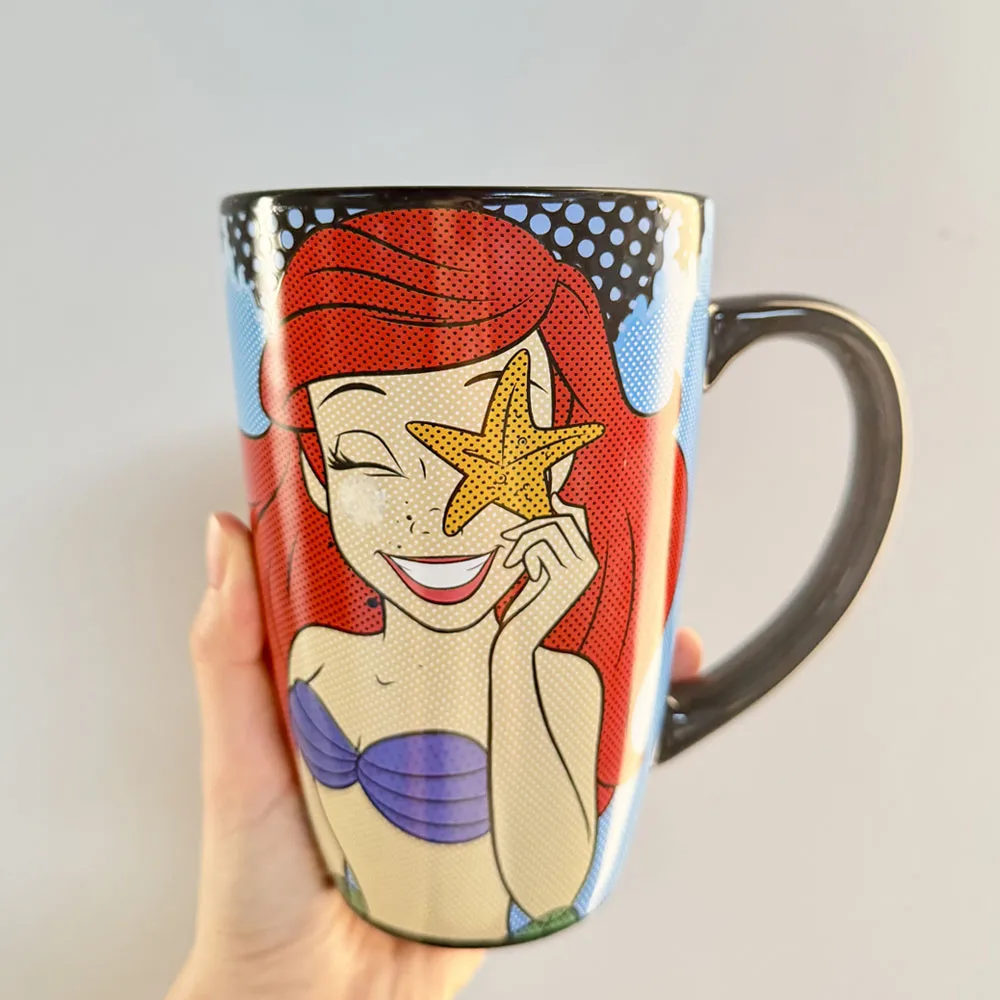 ديزني بيوتي آند ذا بيست بيل ذا ليتل ميرميد ارييل سيراميك الأميرة أليس شخصيات الحركة دمى أكواب كوب هدايا للأطفال ديكور #4