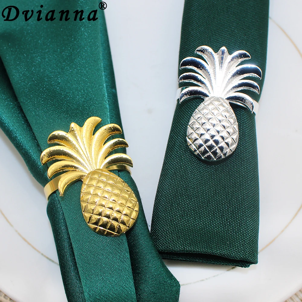 

20Pcs Gold Pineapple Napkin Rings Fruit Napkin Holders for Birthday Party Decoration Dinning Table Everyday Family HWM45