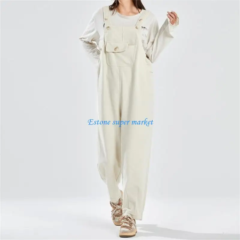 090B กางเกงคนท้องมีซับในผ้าฟลีซเสริมสายเอี๊ยมมีกระเป๋าหลายช่อง