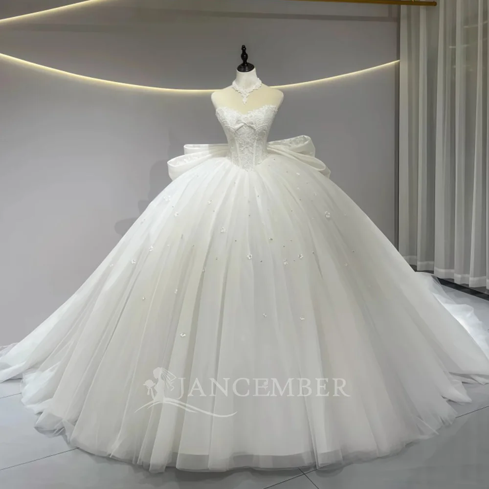 Vestidos de noiva femininos sem alças de organza para noiva vestido de baile aberto nas costas personalizado vestido de baile formal فساتklankol