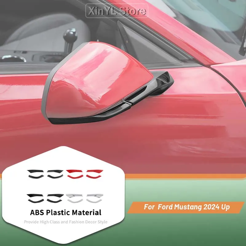 

4PC Carbon Fiber Car Rearview Side Mirror Base Decoration Cover Trim for Ford Mustang 2024 Up Accessories