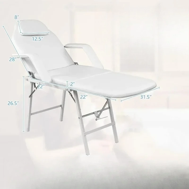 

l Adjustable Massage Facial Table Bed, 73 Inch Massage Tattoo Chair for Salon Beauty Spa, Portable Folding Spa Bed Table