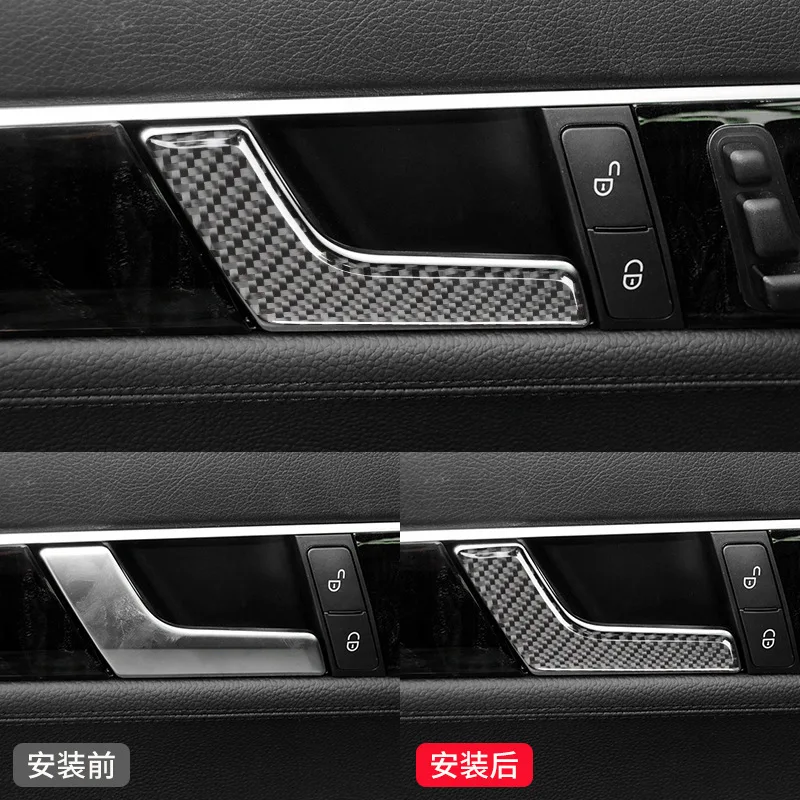 

FOR Mercedes Benz 07-14 C-Class E-Class W212 Carbon fiber pattern Interior modification door handle Decorative stickers