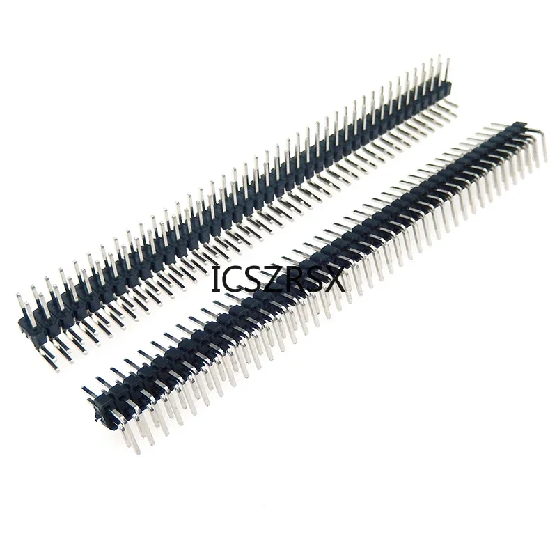 10pcs 1x40 2X40 40Pin 80PIN 2.54mm right Angle single row Pin head male 90 degree Pin connector Double row pin