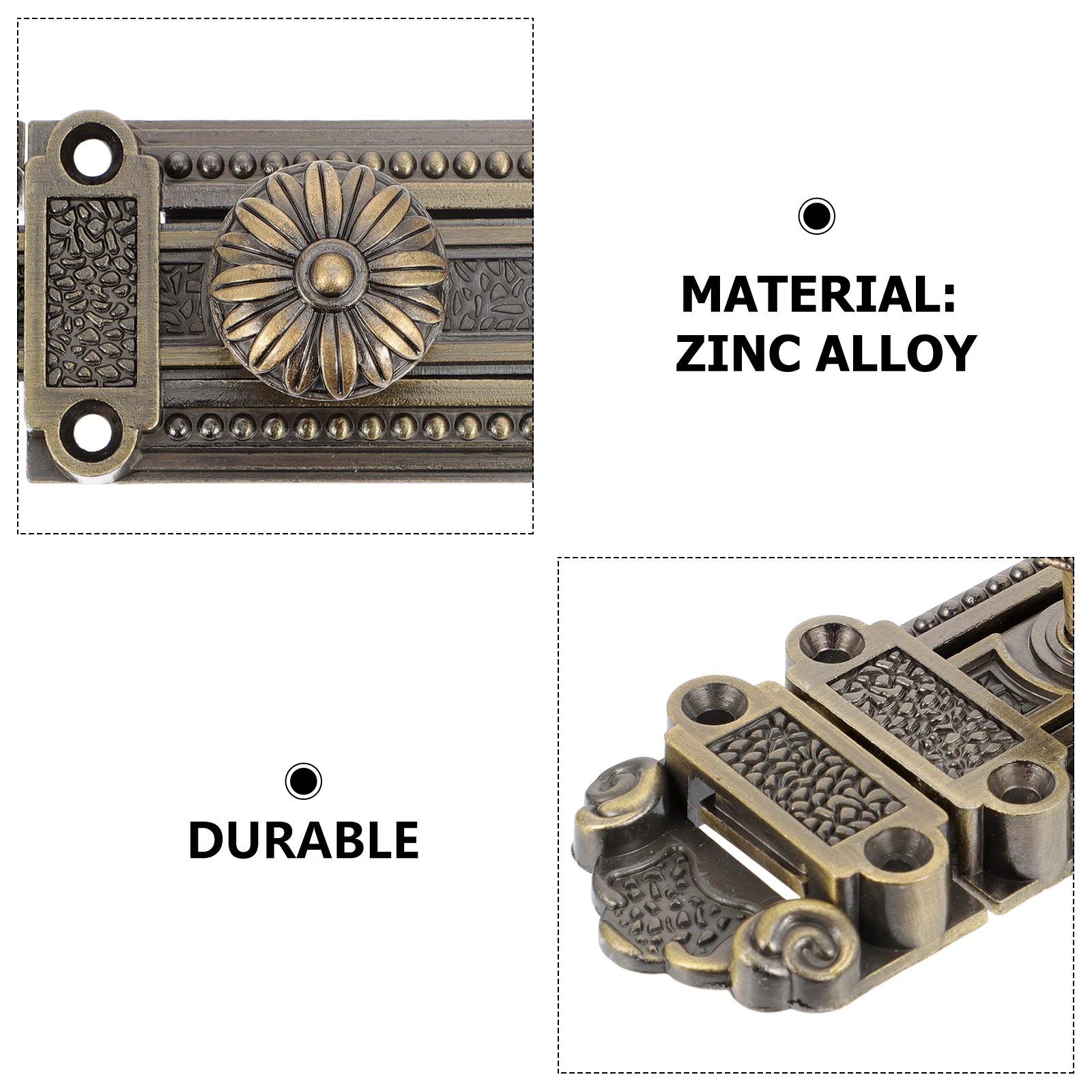 

Винтажный болт для раздвижной двери, защитные замки из цинкового сплава, прочная фурнитура для ванной комнаты и кухни, простая установка, антикоррозийная дверная защелка для длительного использования