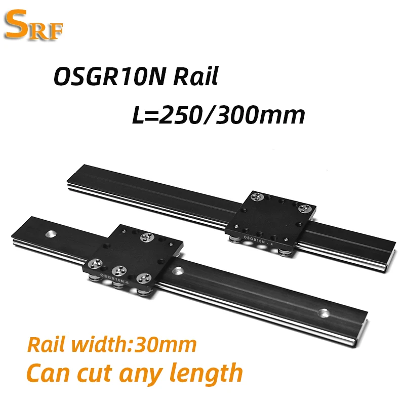 30mm Width  Aluminum Roller Linear Guide Rail OSGR10N 250mm 300mm  Dual Axis Linear Guide  with OSGB10N Slide Block for CNC