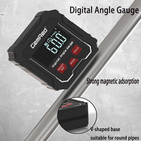 Digital angle gauge inclinometer LCD bright Small size level mini Strong magnetic adsorption V-shaped base round pipes Inverted