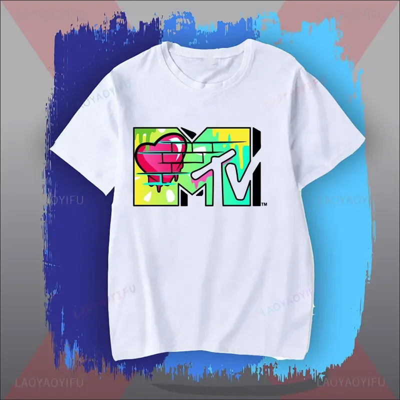 Fashion T-shirt Mademark X MTV - MTV Catch A Wave MTV Vintage graphic top Short sleeve everyday clothes for men and women