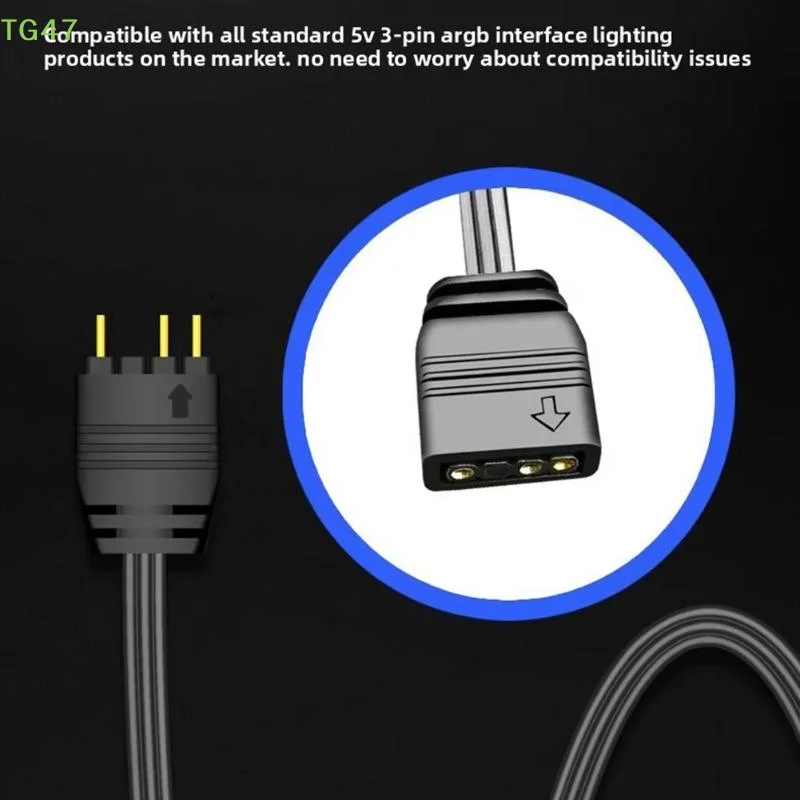 【LS】Controlador de Iluminação ARGB de 5V com 3 Pinos, Adaptador de Energia SATA para Gabinete de PC Gamer, Controle de Sincronização de Ventiladores e Fitas LED RGB